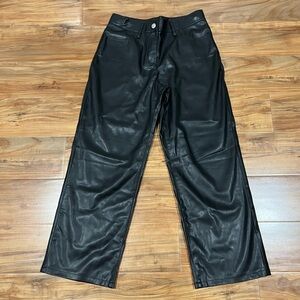J Crew Crewcuts Girl’s Size 14 Black Faux Leather Bottoms - Shimmer Glitter